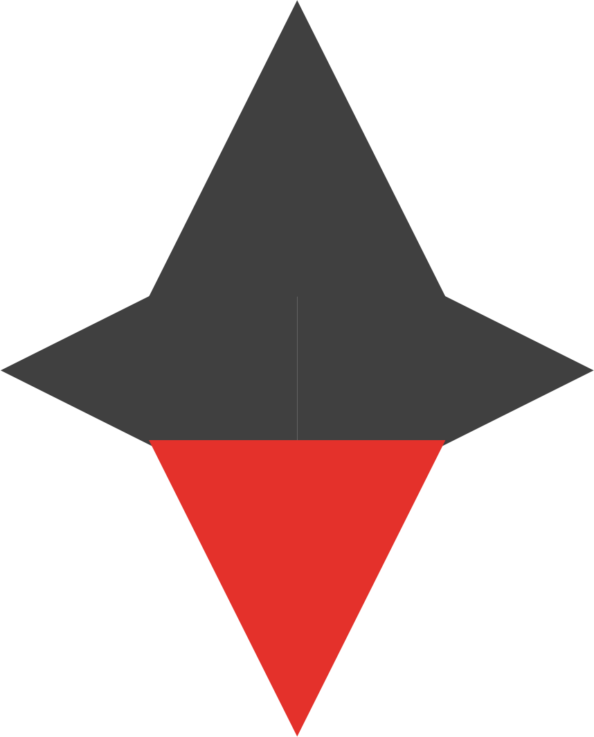 A star shape with a red triangle