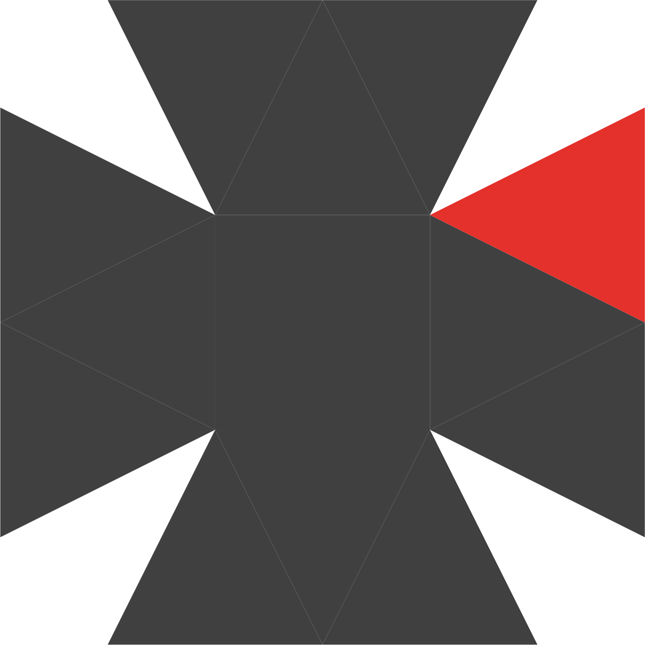 A Templar symbol with a red triangle